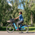 Ana riding a WE-cycle e-bike